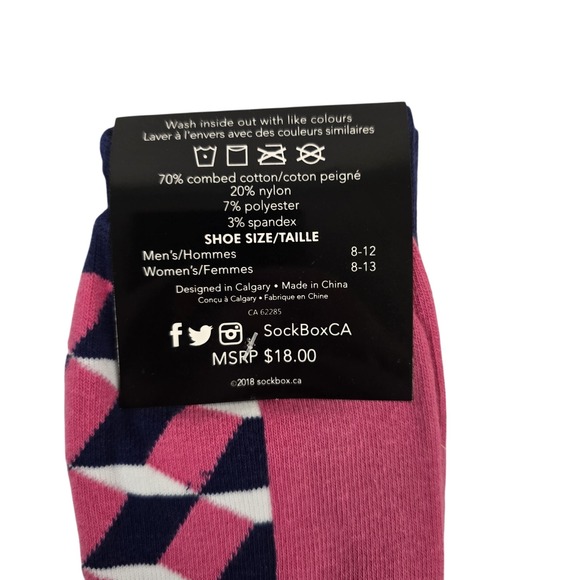 Sock Box Canada Socks Tie Set Pink Cube Design Mens Fashion Accessory - Picture 3 of 4